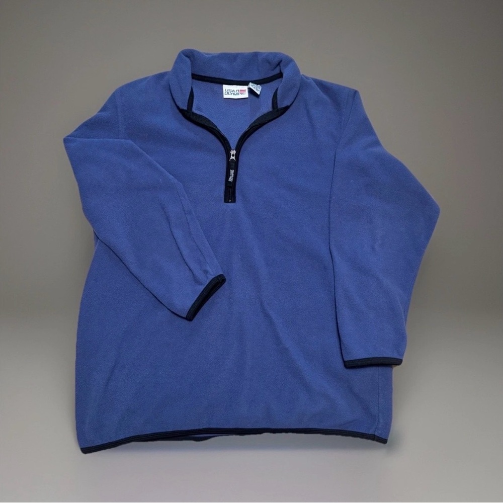 Vintage Women’s USA Olympic Quarter Zip Fleece Blue 90s Y2K Size M